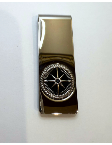 Fermasoldi Marlù Rosa dei Venti – Acciaio e Cristallo Nero