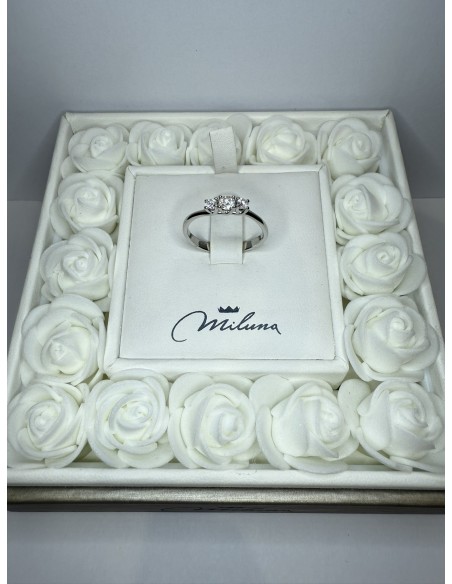 Anello Trilogy in Oro Bianco con Diamanti – Acquista Online