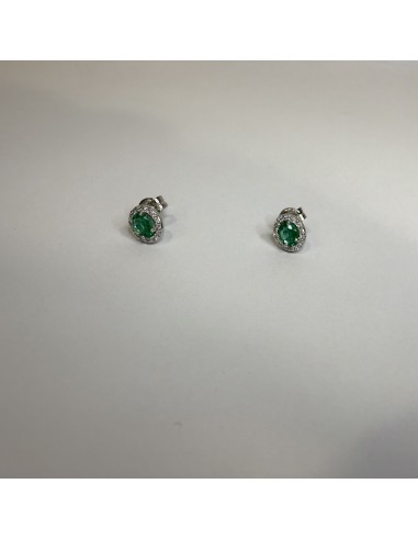 Orecchini Smeraldo e Diamanti in Oro Bianco – Acquista Online