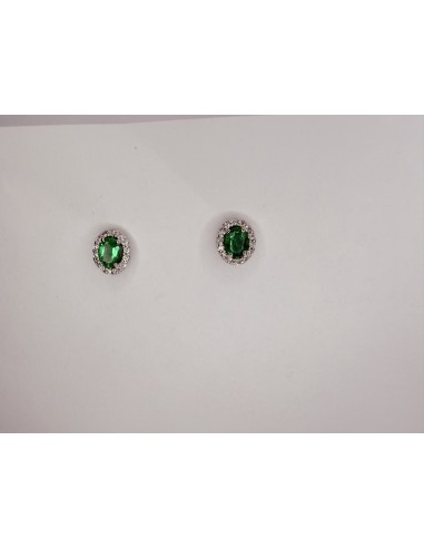 Orecchini Smeraldo e Diamanti in Oro Bianco – Acquista Online