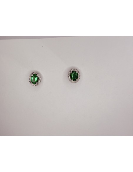 Orecchini Smeraldo e Diamanti in Oro Bianco – Acquista Online